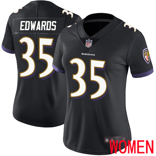 Baltimore Ravens Limited Black Women Gus Edwards Alternate Jersey NFL Football #35 Vapor Untouchable->youth nfl jersey->Youth Jersey